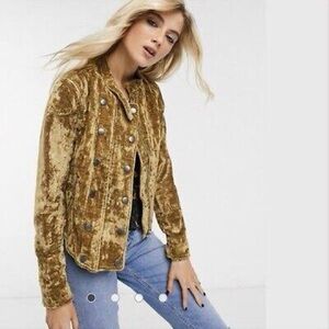 Free People Dusk Til Dawn Velvet Jacket